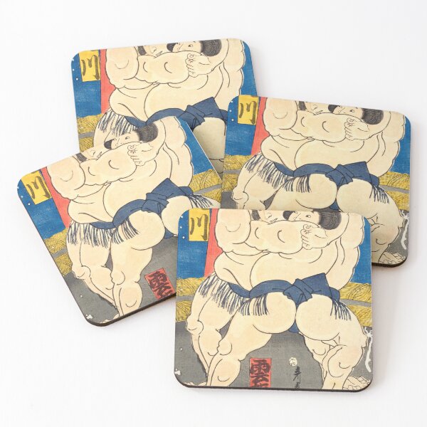 Item preview, Traditional Japanese Sumo Match – Edo Period Ukiyo-e Print designed and sold by Ukiyoe Spirit.