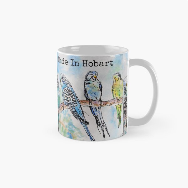Item preview, Budgies Budgerigars Watercolour Painting Made In Hobart designed and sold by Sarah  Rajkotwala.