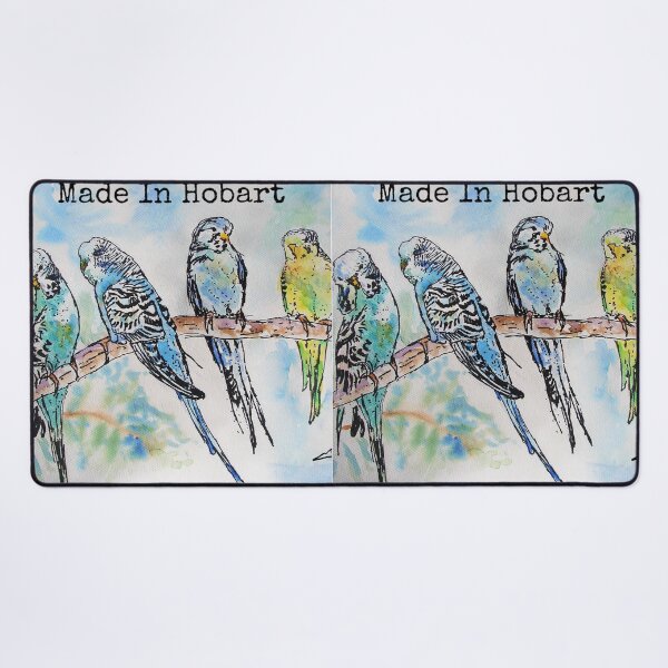Item preview, Budgies Budgerigars Watercolour Painting Made In Hobart designed and sold by Sarah  Rajkotwala.