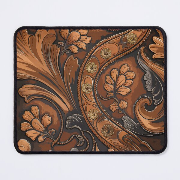 Item preview, Western Embossed Leather Pattern – Rustic Cowboy Tooled Design designed and sold by CoastalEmp.