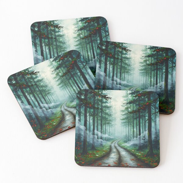 Item preview, Dark Autumn Forest Green Mystical Fog designed and sold by scicilysimonee.