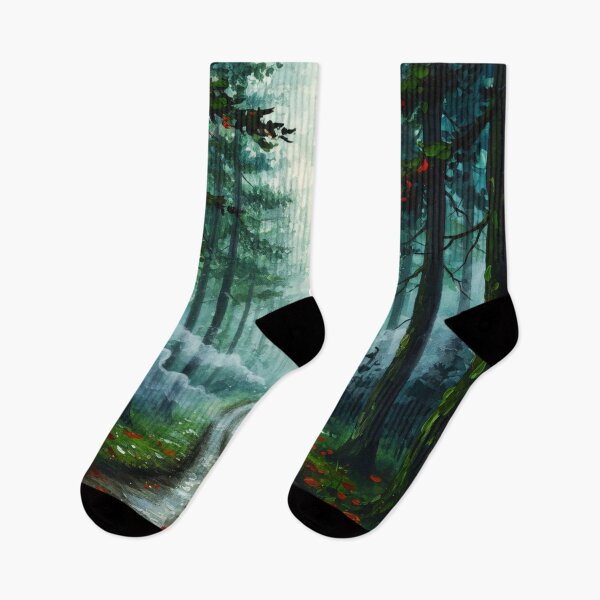 Item preview, Dark Autumn Forest Green Mystical Fog designed and sold by scicilysimonee.