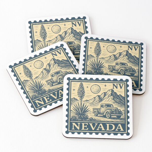 Item preview, Nevada Stamp: Desert Drive & Vintage Truck designed and sold by Automotive Art by Greg.
