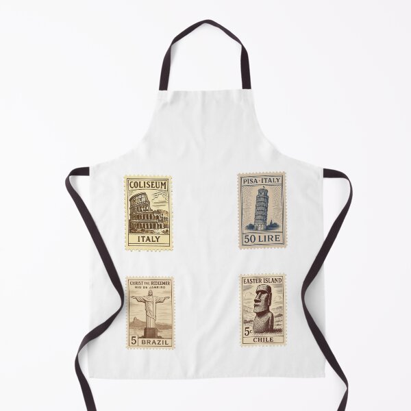 Item preview, Vintage World Landmarks Stamps – Retro Travel Illustration Set designed and sold by Greemo03.