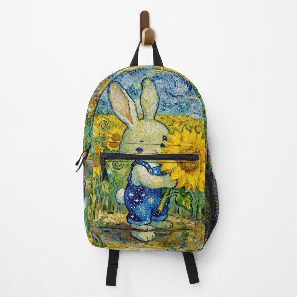 Item preview, Van Gogh-Inspired Dreamy Bunny with Sunflower Digital Art Print designed and sold by Chibi Masterpieces.