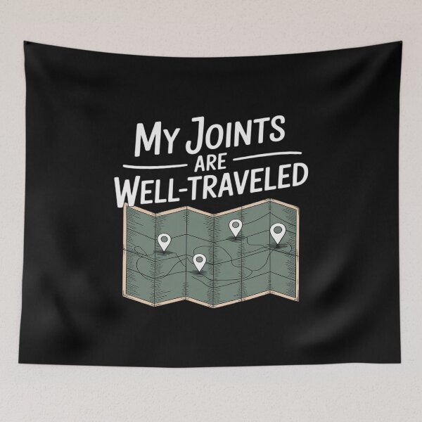 Item preview, My Joints Are Well-Traveled Punny Map Typography designed and sold by August4Laughs25.
