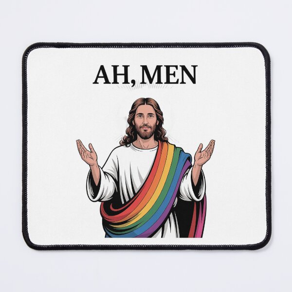 Item preview, Funny LGBT PNG, Ah Men Jesus Pride Sublimation designed and sold by MinaReinger.