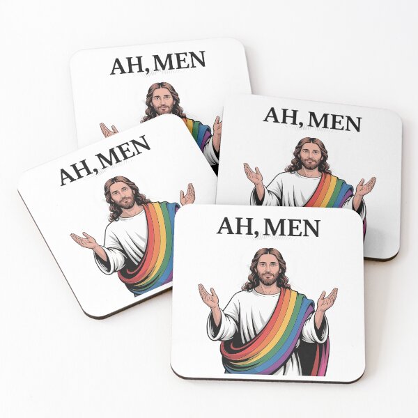 Item preview, Funny LGBT PNG, Ah Men Jesus Pride Sublimation designed and sold by MinaReinger.