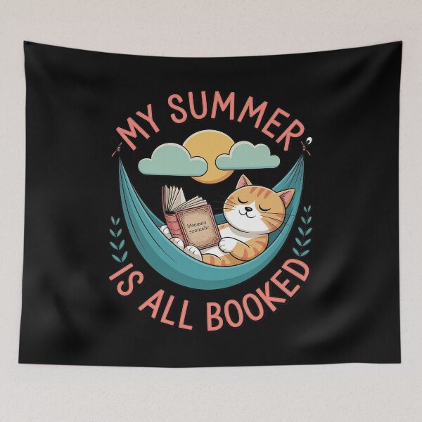 Item preview, My Summer Is All Booked Cat Reading Book Funny Summer designed and sold by August4Laughs25.