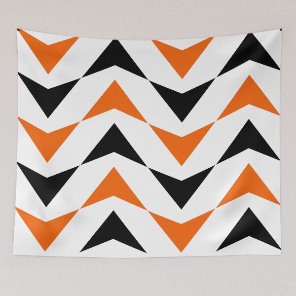 Item preview, Abstract Arrow Shapes Pattern – Black and Orange on White Modern Design designed and sold by Cultradesign.