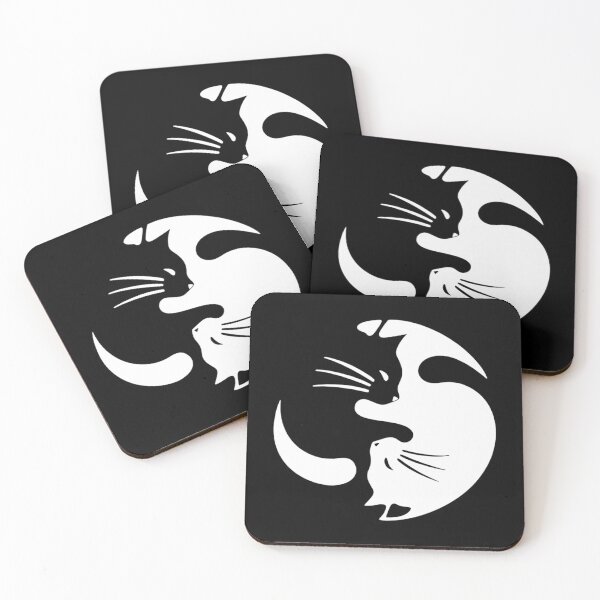 Item preview, Yin Yang Cat Symbol Cute Black and White Cat Kitty Halloween designed and sold by TrinaEspinoza.