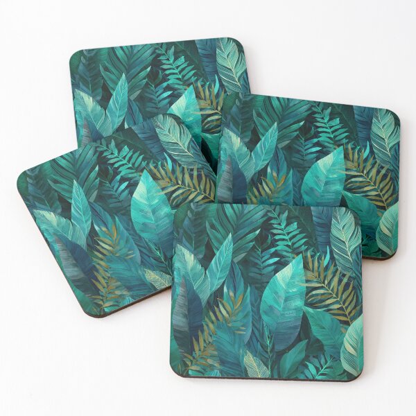 Item preview, Estampado floral tropical azul y verde azulado designed and sold by dcrc.
