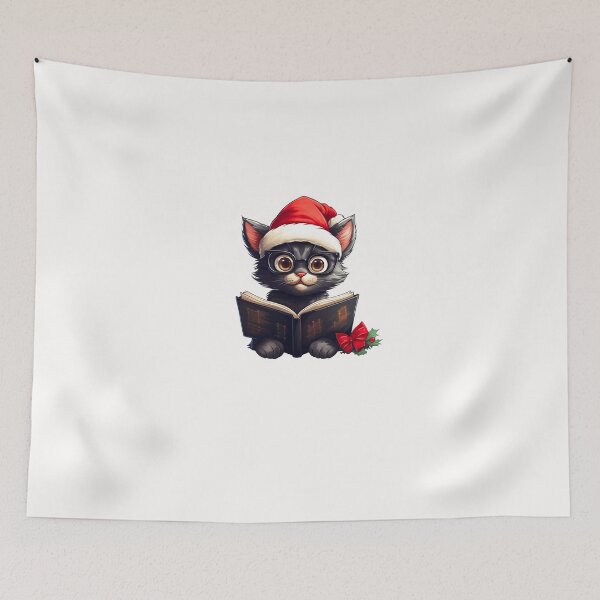 Item preview, Smart Black Cat Reading Magic Book  designed and sold by MOHITSALVI.