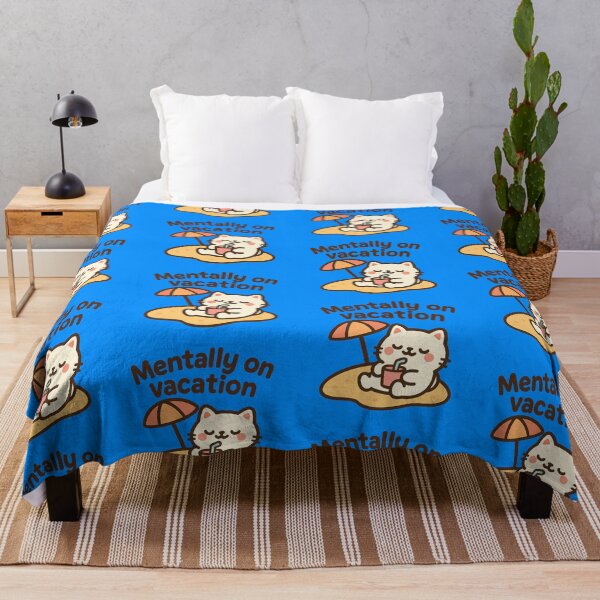 Item preview, Mentally On Vacation Cute Cat Relaxing Graphic designed and sold by Redblackman.