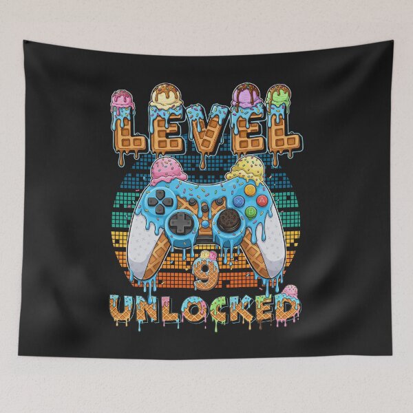Item preview, Level 9 Unlocked Gamer Birthday Shirt designed and sold by LarryMBrown.