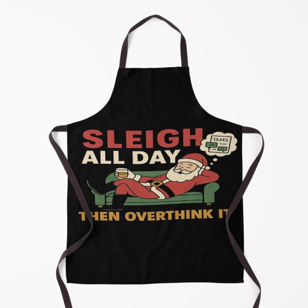 Item preview, Sleigh All Day — Then Overthink It (Retro Santa) designed and sold by POD DYNASTY.