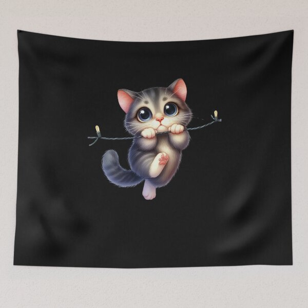 Item preview, Surprised Cat Christmas Lights  designed and sold by TalalosART.