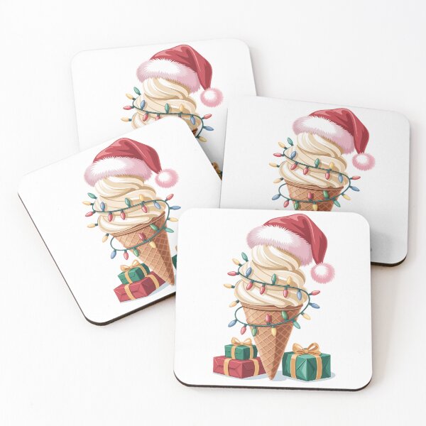 Item preview, Christmas Lights Ice Cream Cone with Santa Hat  designed and sold by TyraYoung.