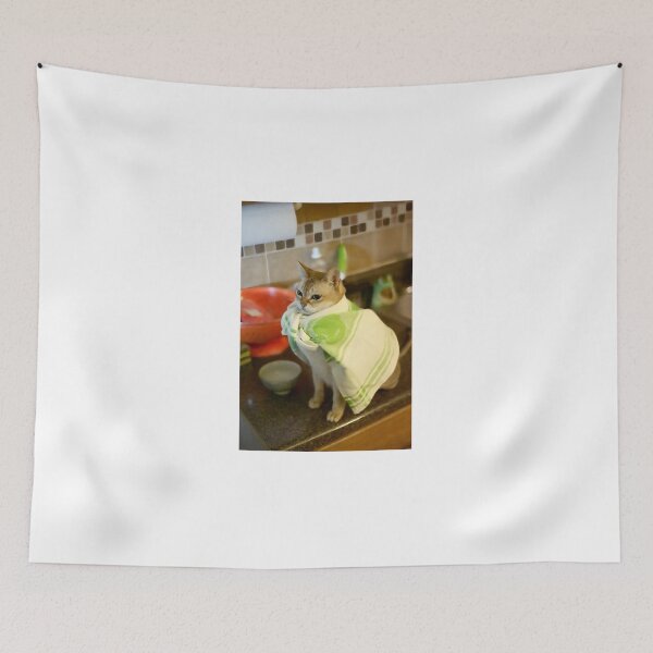 Item preview, Cat in a Dishtowel Superhero Cat designed and sold by FattyMcGee.