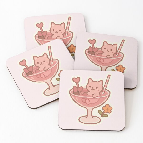 Item preview, Cosmo Cat Sweet Pink Drink Vibes designed and sold by Tiny Joy World.