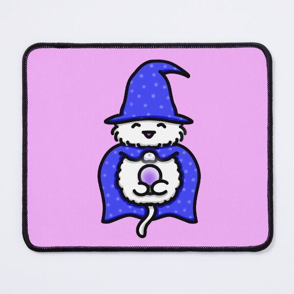 Item preview, Cozy White Crystal Ball Wizard Cat designed and sold by DragginThruTime.