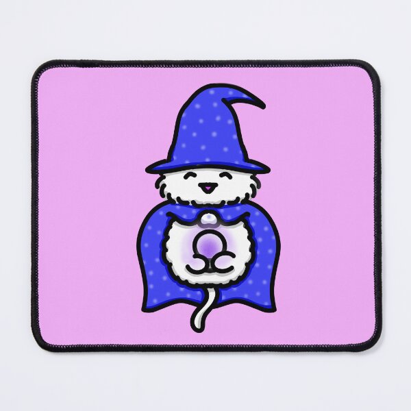 Item preview, Cozy White Crystal Ball Wizard Cat With Purple Glow designed and sold by DragginThruTime.