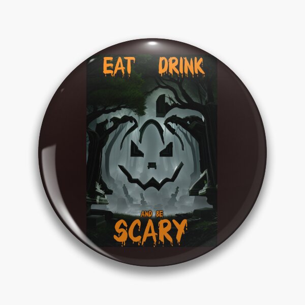 Item preview, Eat, Drink and Be SCARY Optical Illusion Tee designed and sold by Tshirtophobia.