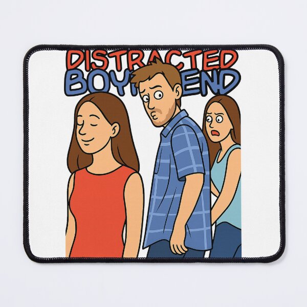 Item preview, "Distracted Boyfriend" Meme Cartoon – Classic Viral Internet Joke designed and sold by JMKPrintPress.