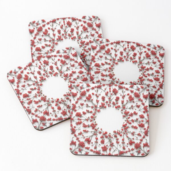 Item preview, Red Berry Mandala on White Background designed and sold by InezPhotography.