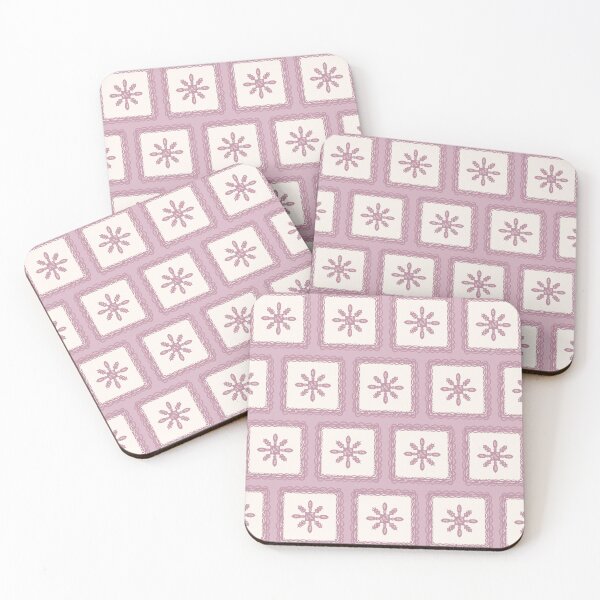 Item preview, Vintage Lace Squares – Soft Mauve Geometric Floral Pattern designed and sold by Verve Studio.