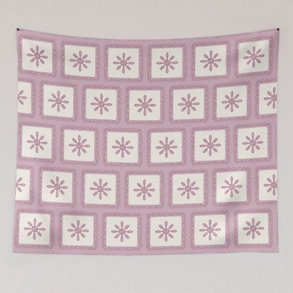 Item preview, Vintage Lace Squares – Soft Mauve Geometric Floral Pattern designed and sold by Verve Studio.