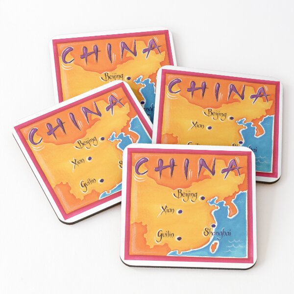 Item preview, Watercolour illustration of China map designed and sold by Dani Vittz.