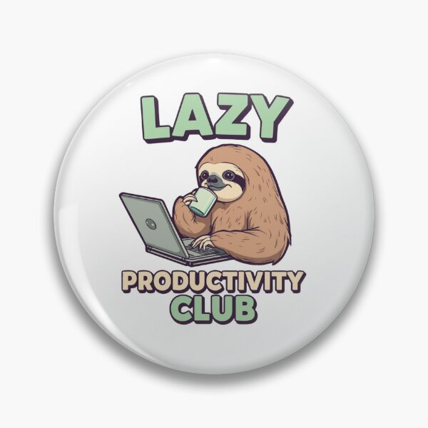 Item preview, Lazy Productivity Club: Funny Sloth Working on Laptop and Drinking Coffee Tee designed and sold by Tucker-Art.