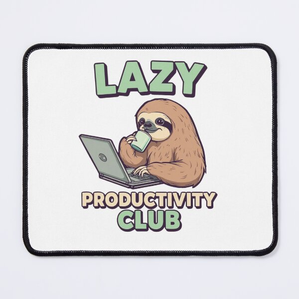 Item preview, Lazy Productivity Club: Funny Sloth Working on Laptop and Drinking Coffee Tee designed and sold by Tucker-Art.