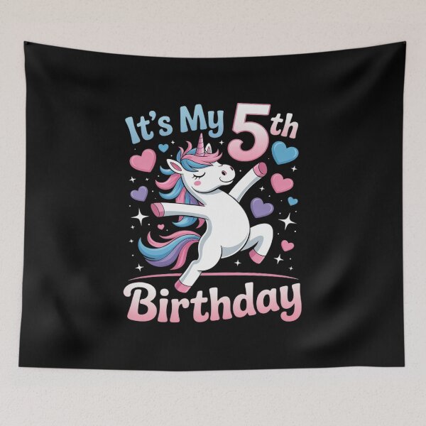Item preview, 5 Year Old  Unicorn Flossing 5th Birthday Girl Party  designed and sold by ClassicAnthony.