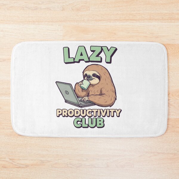 Item preview, Lazy Productivity Club: Funny Sloth Working on Laptop and Drinking Coffee Tee designed and sold by Tucker-Art.