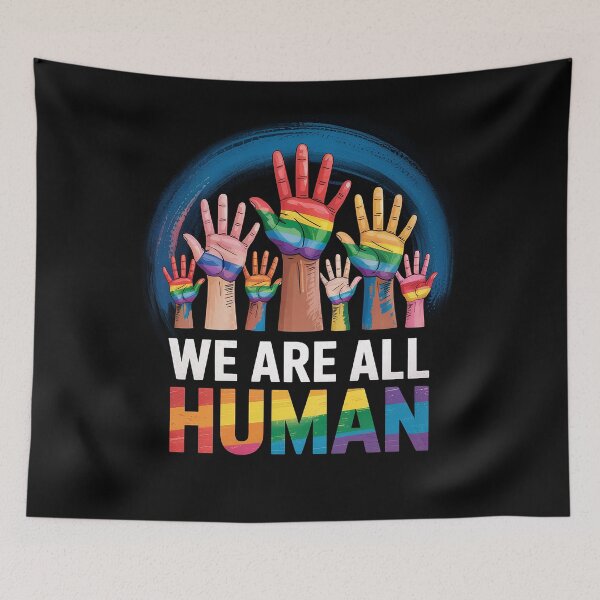 Item preview, Rainbow LGBT LGBTQ Transgender Gay Pride We Are All Human1 designed and sold by marcusry.