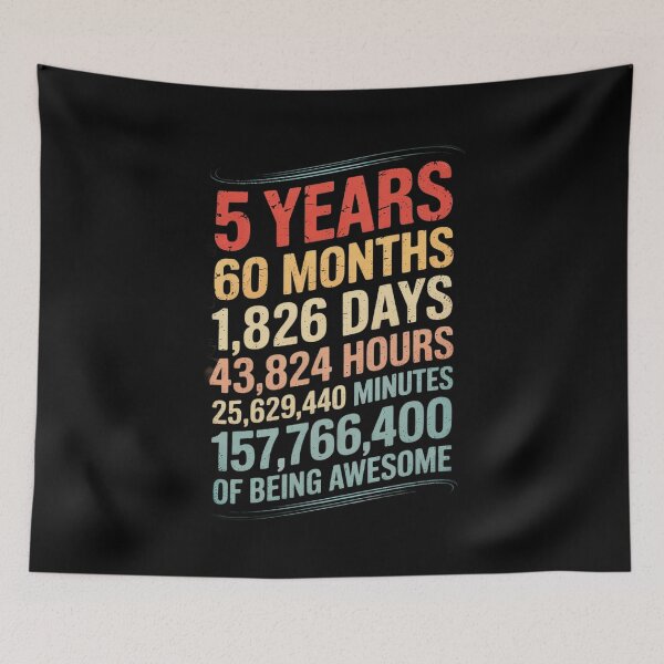 Item preview, 5 Years of Being Awesome Months, Days, Minutes 5th Birthday  designed and sold by ClassicAnthony.