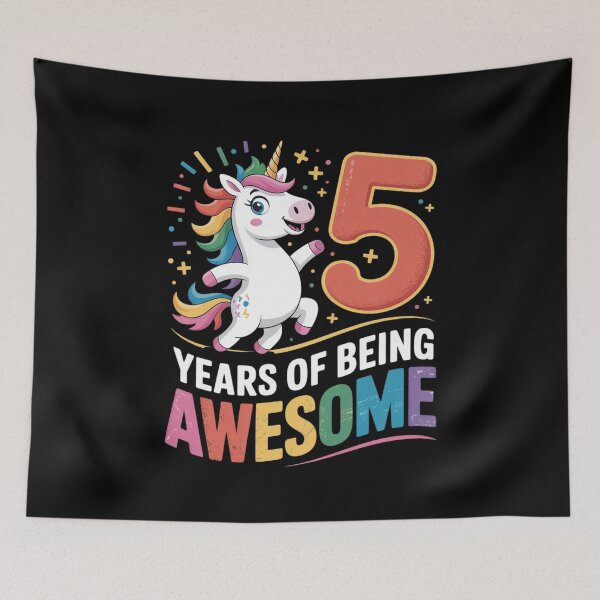 Item preview, 5 Years Of Being Awesome Unicorn 5th Birthday Girls Kids  designed and sold by ClassicAnthony.