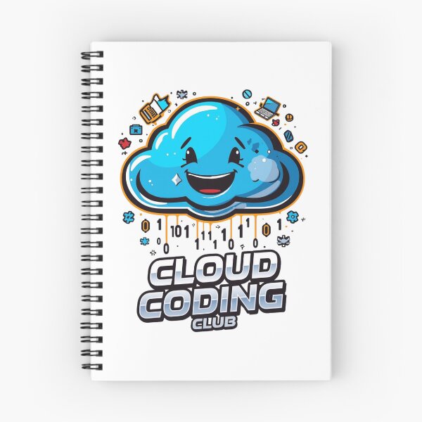 Item preview, Cloud Coding Club: Cute Cartoon Cloud with Binary Code & Programming Icons designed and sold by Tucker-Art.