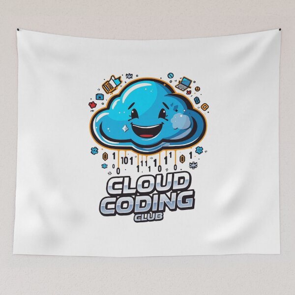Item preview, Cloud Coding Club: Cute Cartoon Cloud with Binary Code & Programming Icons designed and sold by Tucker-Art.