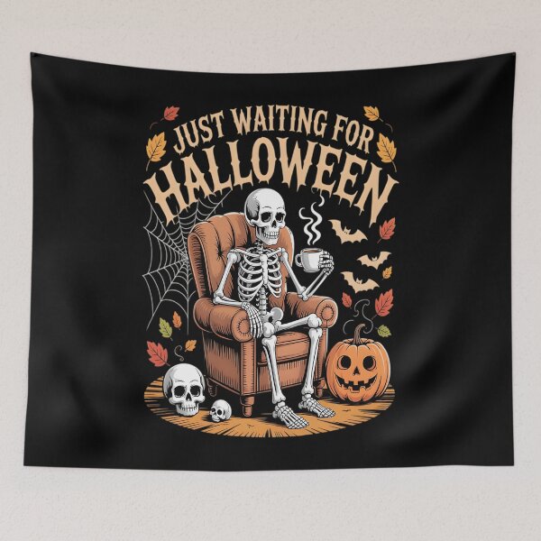 Item preview, Just Waiting For Halloween Skeleton Funny Halloween designed and sold by marsomlevkaf.