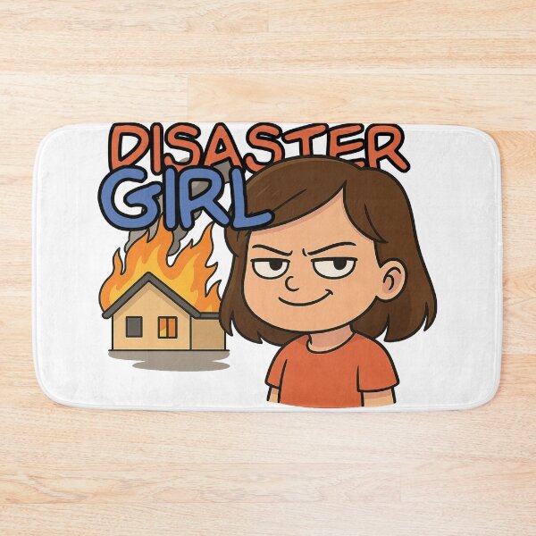 Item preview, Disaster Girl Meme Cartoon – Classic Viral Internet Art designed and sold by JMKPrintPress.
