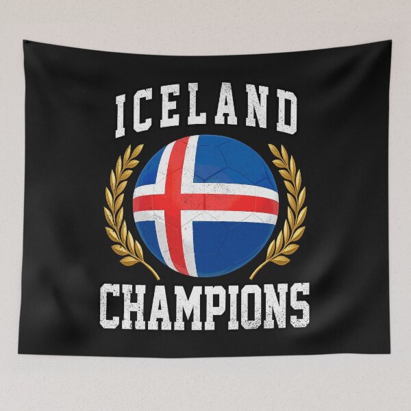 Item preview, SOCCER BALL FLAG CHAMPIONS - ICELAND - Fans and Teams for Men and Women T-shirt designed and sold by wallsandpatts.
