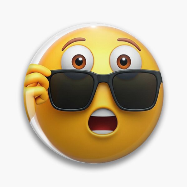 Item preview, Surprised Emoji with Sunglasses – 3D Realistic Shocked Face Expression Meme Icon designed and sold by PixelVibe782.