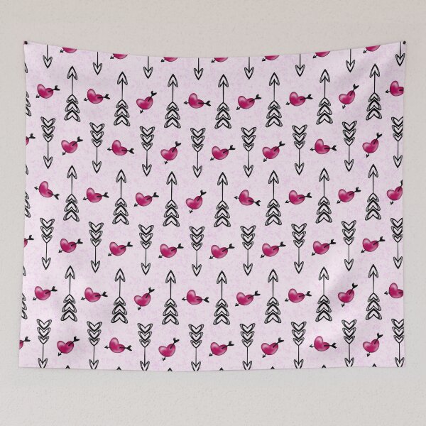 Item preview, Fuschia Pink Hearts And Arrows Pattern – Playful Love Seamless Design designed and sold by Preeyanc.