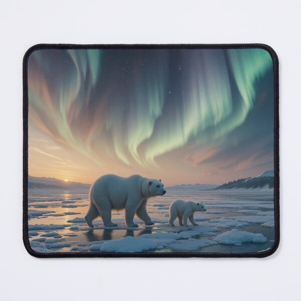 Item preview, Polar Bears Under Northern Lights designed and sold by InezPhotography.