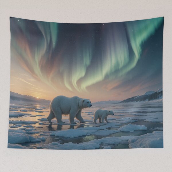 Item preview, Polar Bears Under Northern Lights designed and sold by InezPhotography.