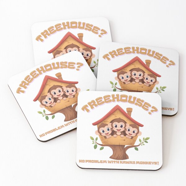 Item preview, Treehouse? No problem with kawaii monkeys! designed and sold by Newprojectart.