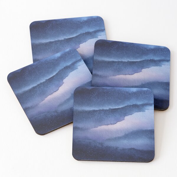 Item preview, Midnight Sky Watercolor | Abstract Night Landscape Painting designed and sold by solynneart.
